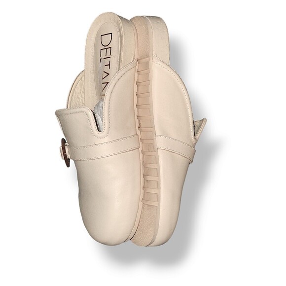 Deltan Brynn Leather Buckle Bohemian Lagan Look Mules SZ 8.5M Ivory leather - Picture 4 of 6